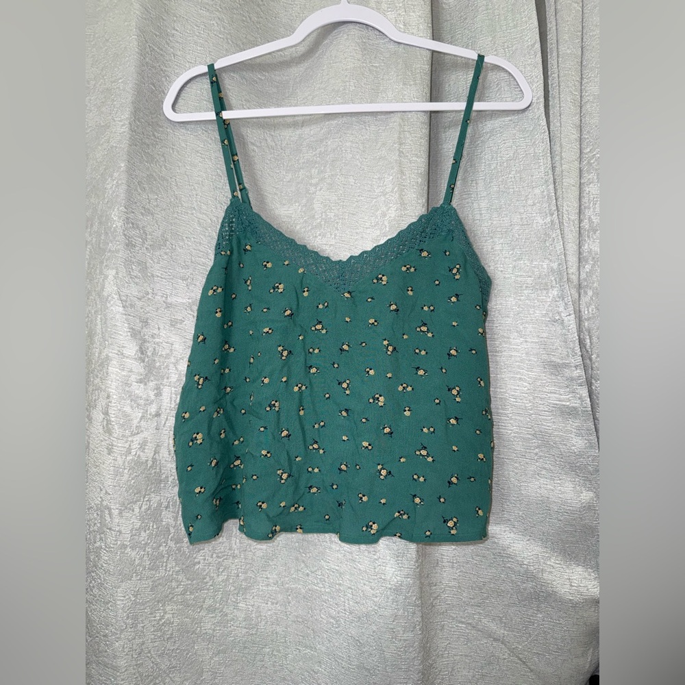 American Eagle Outfitters Teal Floral Camisole